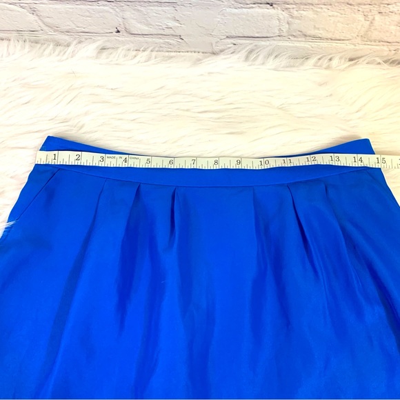 J Crew Blue Green Pleated Mini Skirt Size 4 - Picture 4 of 11